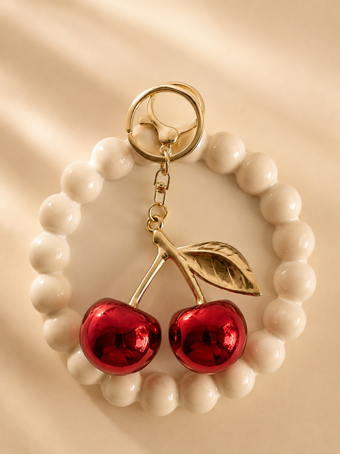 Metallic Cherry Bag Charm