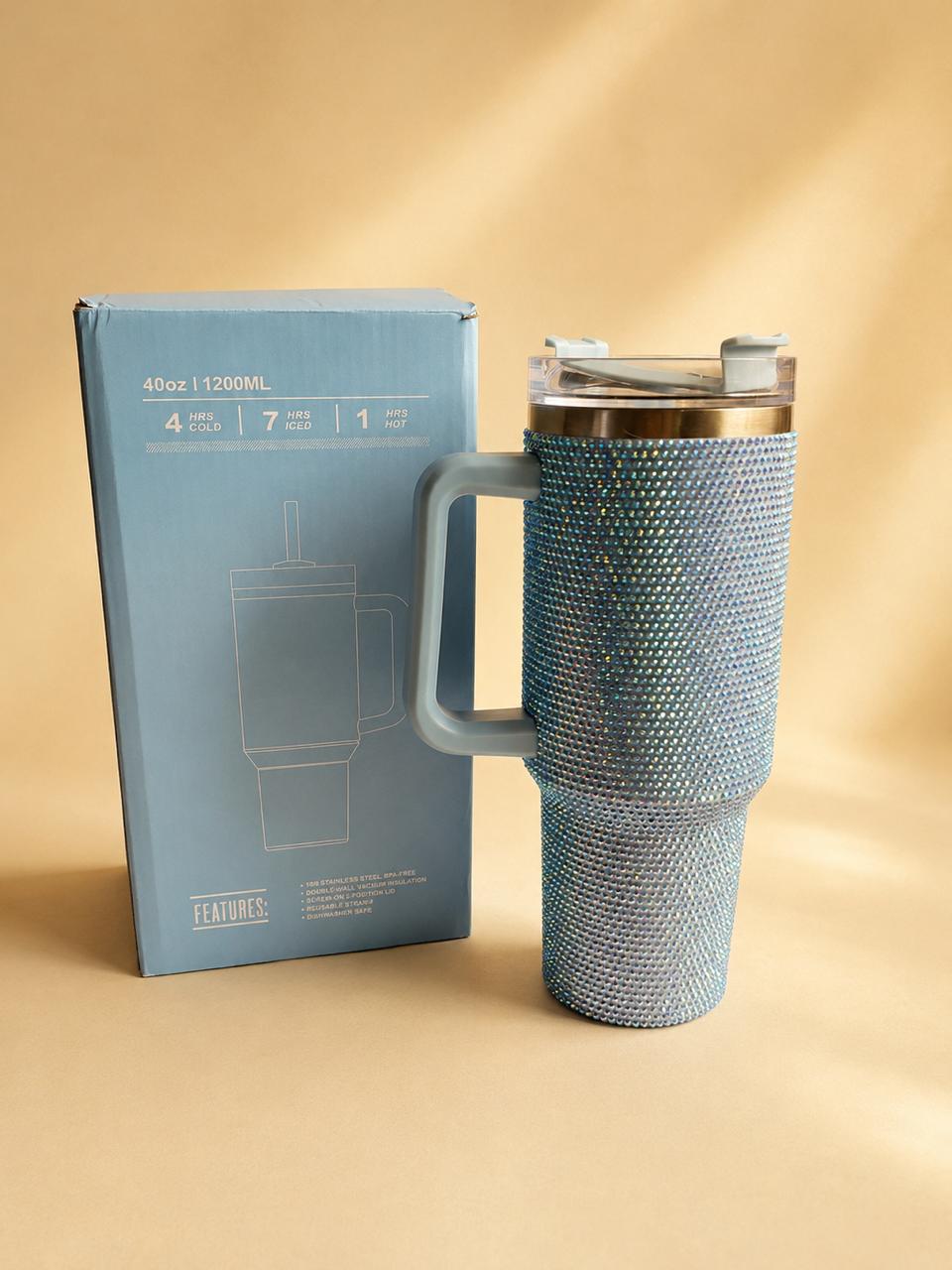 Blue Rhinestone Tumbler