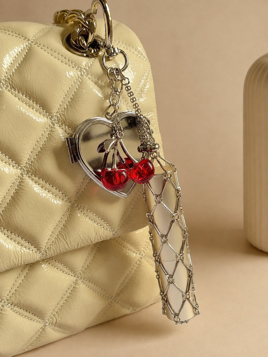 Cherry Lipstick Bag Charm